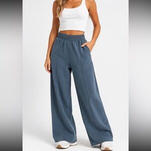 Old Navy Active Dynamic Fleece Wide Leg Sweatpants XS Blue Gray High Rise